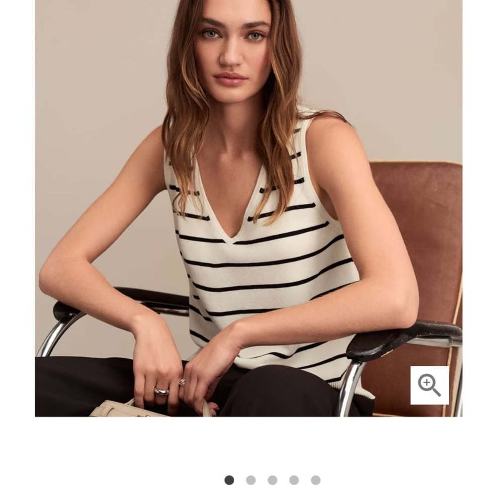 Joe Fresh Black and White Striped Tank Top